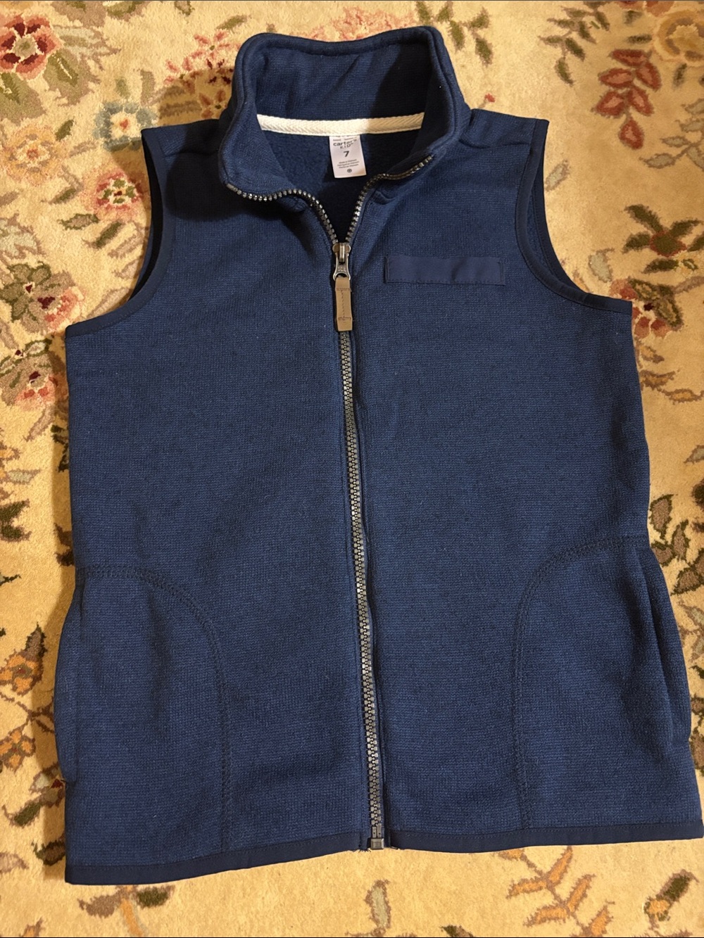 Carter's Navy Zip-Up Sleeveless Sweater Vest